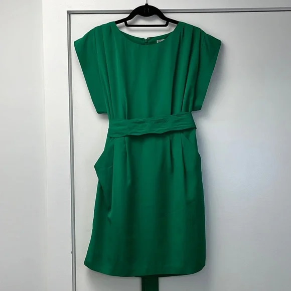 Eliza J | Dresses | Eliza J Womens Draped Sleeve Emerald Green Dress Size 4  | Poshmark